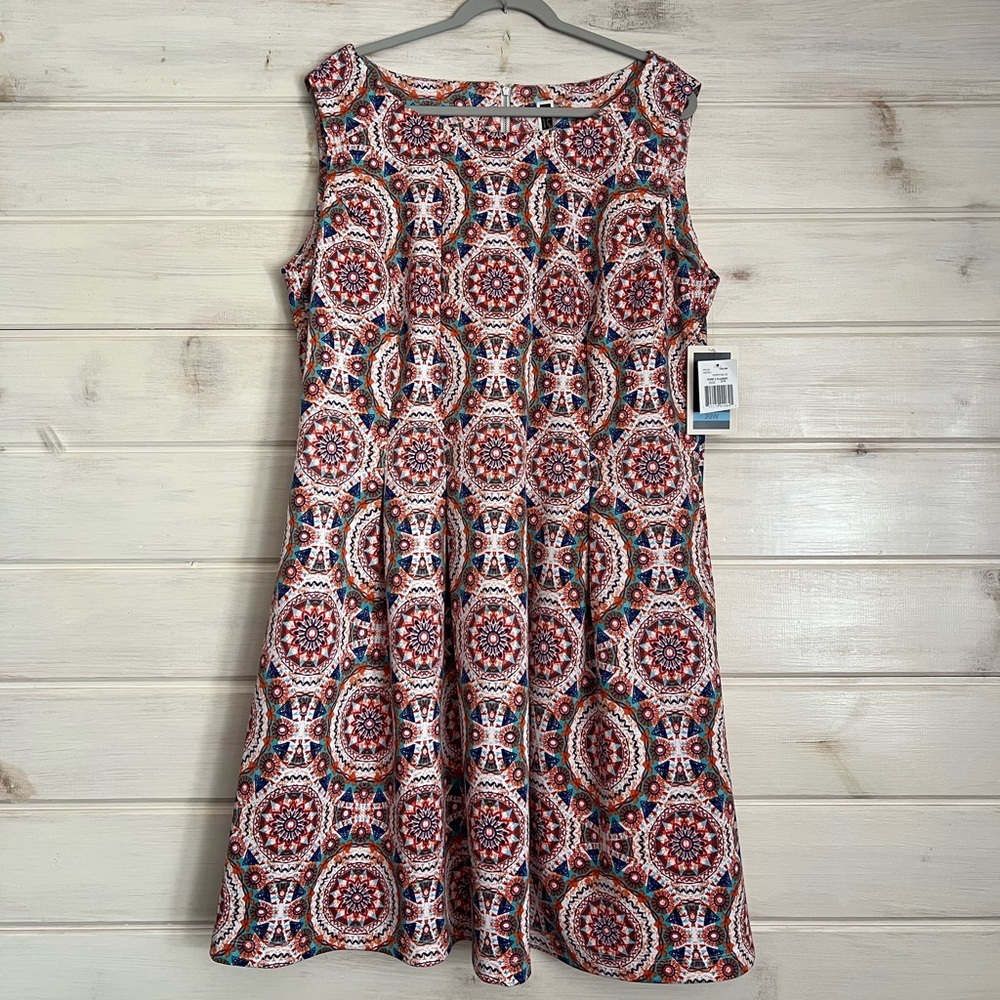Julian Taylor New York Women's Sleeveless Pattern Dress Plus Size 20W Summer NWT